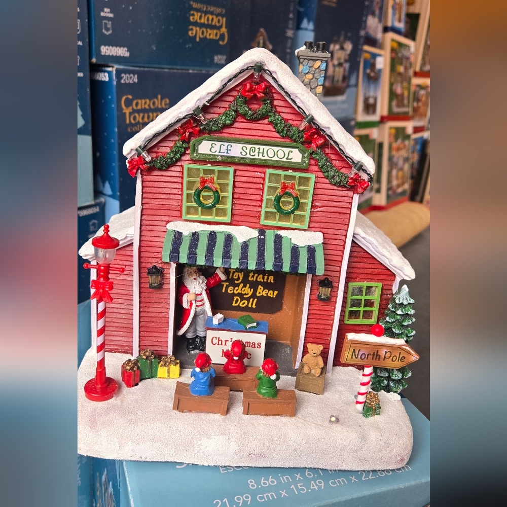 Carole Towne By Lemax "Santa's Elf School"